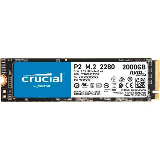 HD SSD 2TB CRUCIAL P2 PCIe NVMe (2280)